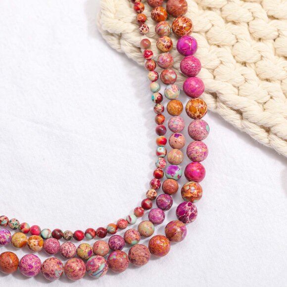 6mm Purple Imperial Jasper Round Beads DIY Jewelry Making - Picture 3 of 3